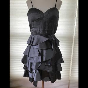 Black shimmery strapless party dress, size girls L